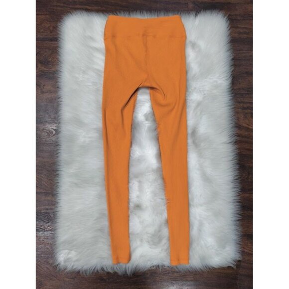 Year Of Our Cross V Waistline Ribbed Veronica Pull On Leggings Orange Women's S - Picture 5 of 10
